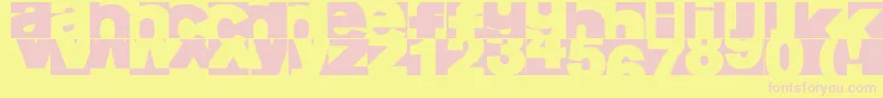 Aifragment-fontti – vaaleanpunaiset fontit keltaisella taustalla