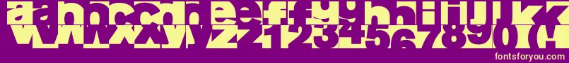 Шрифт Aifragment – жёлтые шрифты на фиолетовом фоне