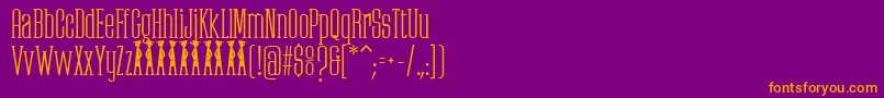 PartizanoDemoFfp-fontti – oranssit fontit violetilla taustalla