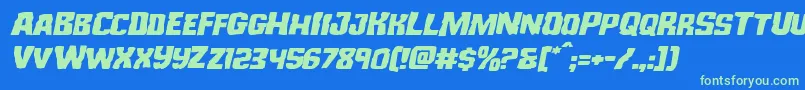 Monsterhunterexpandital Font – Green Fonts on Blue Background