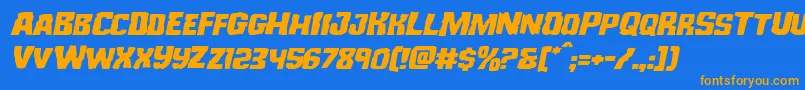 Monsterhunterexpandital Font – Orange Fonts on Blue Background