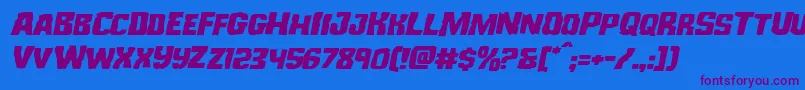 Monsterhunterexpandital Font – Purple Fonts on Blue Background