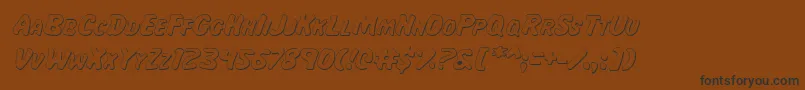 MissAmandaShadowItal Font – Black Fonts on Brown Background