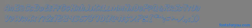 フォントMissAmandaShadowItal – 灰色の背景に青い文字