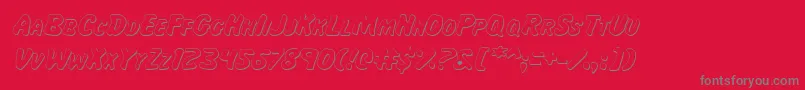 MissAmandaShadowItal Font – Gray Fonts on Red Background