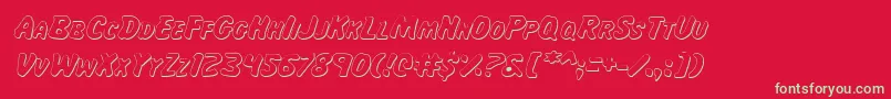 フォントMissAmandaShadowItal – 赤い背景に緑の文字