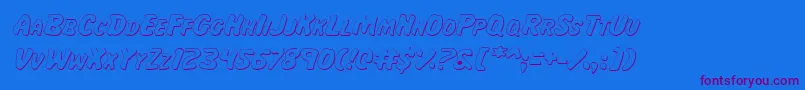 MissAmandaShadowItal Font – Purple Fonts on Blue Background