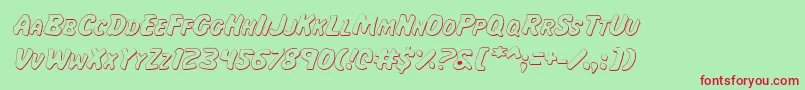 MissAmandaShadowItal Font – Red Fonts on Green Background