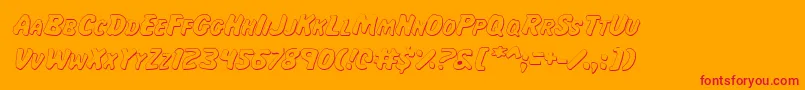 MissAmandaShadowItal-Schriftart – Rote Schriften auf orangefarbenem Hintergrund