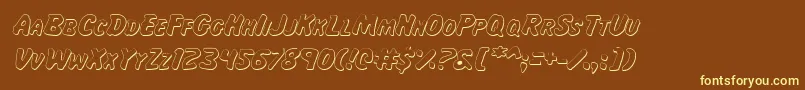 MissAmandaShadowItal Font – Yellow Fonts on Brown Background