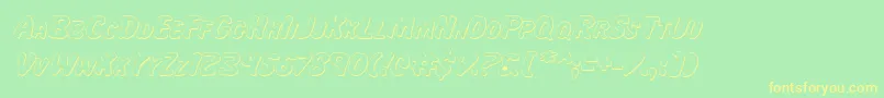 MissAmandaShadowItal Font – Yellow Fonts on Green Background