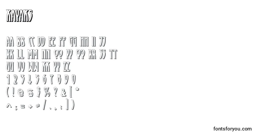 Schriftart XayaxS – Alphabet, Zahlen, spezielle Symbole
