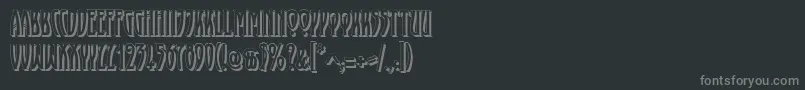 フォントXayaxS – 黒い背景に灰色の文字