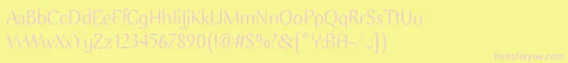 EllipseItcTt-Schriftart – Rosa Schriften auf gelbem Hintergrund