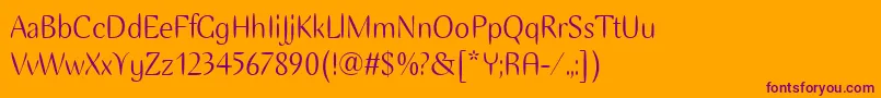 EllipseItcTt-Schriftart – Violette Schriften auf orangefarbenem Hintergrund