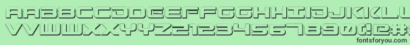 GunshipShadow Font – Black Fonts on Green Background