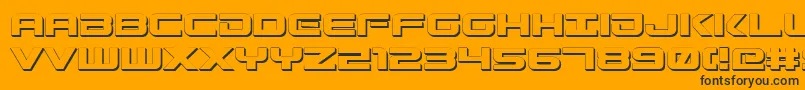 GunshipShadow-fontti – mustat fontit oranssilla taustalla