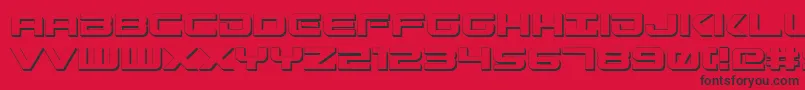 GunshipShadow-Schriftart – Schwarze Schriften auf rotem Hintergrund