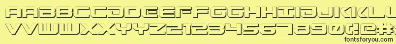 GunshipShadow Font – Black Fonts on Yellow Background