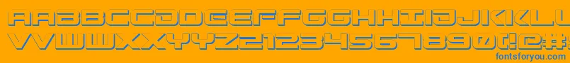 GunshipShadow Font – Blue Fonts on Orange Background