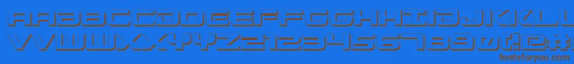 GunshipShadow Font – Brown Fonts on Blue Background