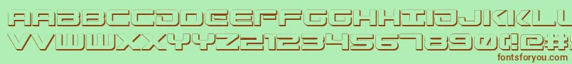 GunshipShadow Font – Brown Fonts on Green Background