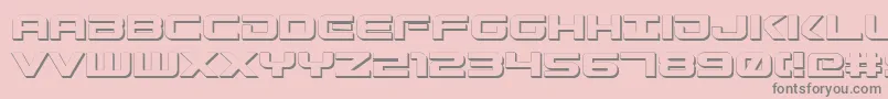 Weitere Informationen zur GunshipShadow-Schriftart GunshipShadow-Schriftart – Graue Schriften auf rosa Hintergrund