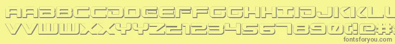 GunshipShadow-Schriftart – Graue Schriften auf gelbem Hintergrund