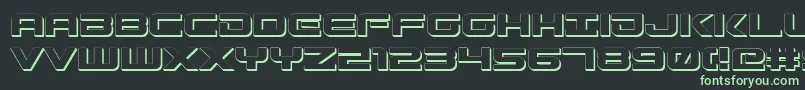 GunshipShadow Font – Green Fonts on Black Background