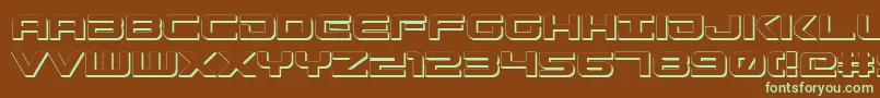 GunshipShadow Font – Green Fonts on Brown Background