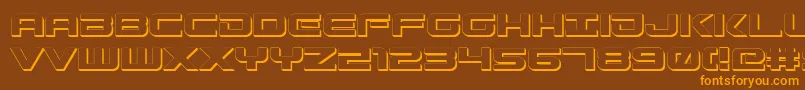 GunshipShadow Font – Orange Fonts on Brown Background