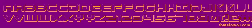 GunshipShadow Font – Orange Fonts on Purple Background