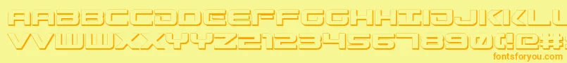 GunshipShadow Font – Orange Fonts on Yellow Background