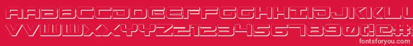 GunshipShadow Font – Pink Fonts on Red Background