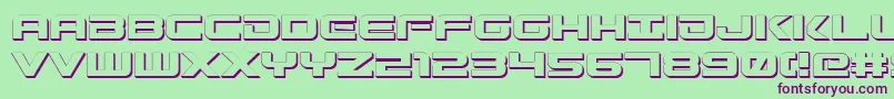 GunshipShadow Font – Purple Fonts on Green Background