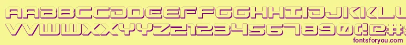 GunshipShadow Font – Purple Fonts on Yellow Background