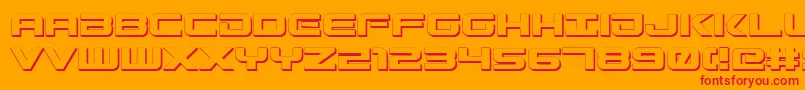 fuente GunshipShadow – Fuentes Rojas Sobre Fondo Naranja