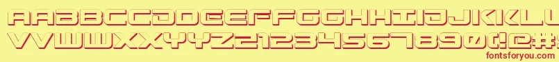 GunshipShadow Font – Red Fonts on Yellow Background