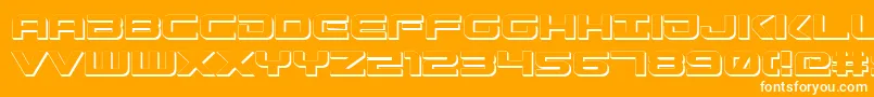 GunshipShadow-Schriftart – Weiße Schriften auf orangefarbenem Hintergrund