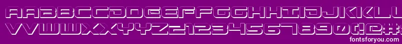 GunshipShadow Font – White Fonts on Purple Background