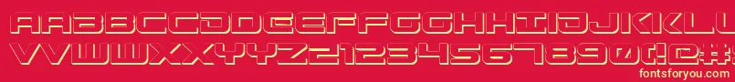 GunshipShadow Font – Yellow Fonts on Red Background