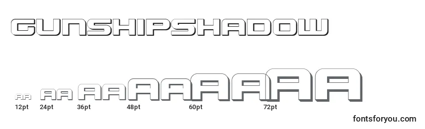GunshipShadow Font Sizes