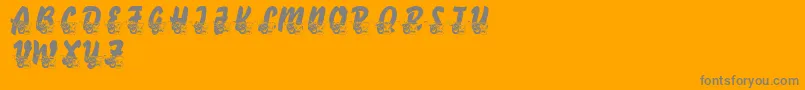 LmsComedyOfTragedies Font – Gray Fonts on Orange Background