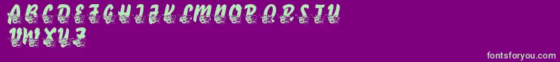 LmsComedyOfTragedies Font – Green Fonts on Purple Background