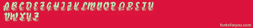 LmsComedyOfTragedies Font – Green Fonts on Red Background