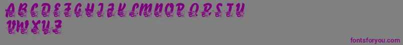 LmsComedyOfTragedies-fontti – violetit fontit harmaalla taustalla