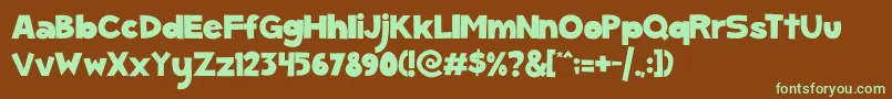 ScGumKids Font – Green Fonts on Brown Background