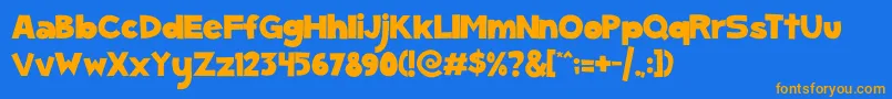 ScGumKids Font – Orange Fonts on Blue Background