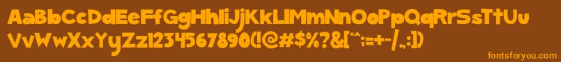 ScGumKids Font – Orange Fonts on Brown Background