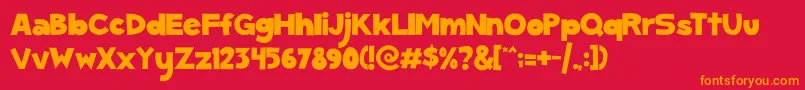 ScGumKids Font – Orange Fonts on Red Background